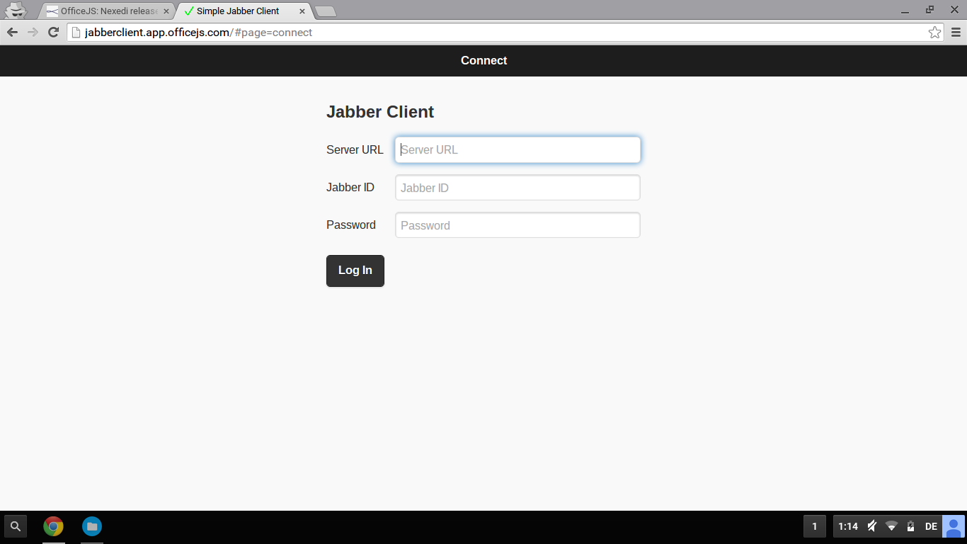 Screenshot: Jabber Client Login